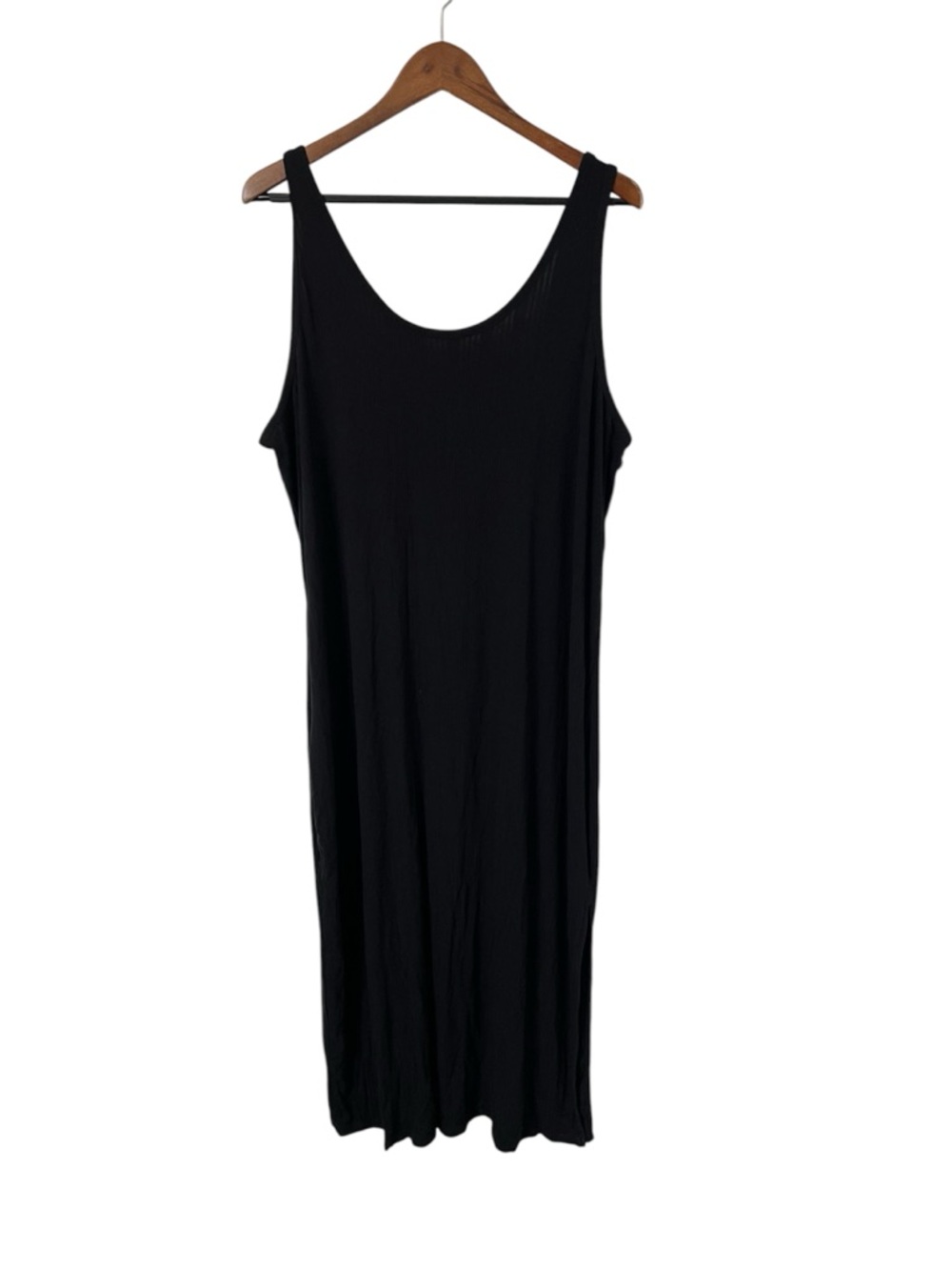 Old Navy Plus Size 3X Black Rib Knit Tank Dress Sleeveless Midi